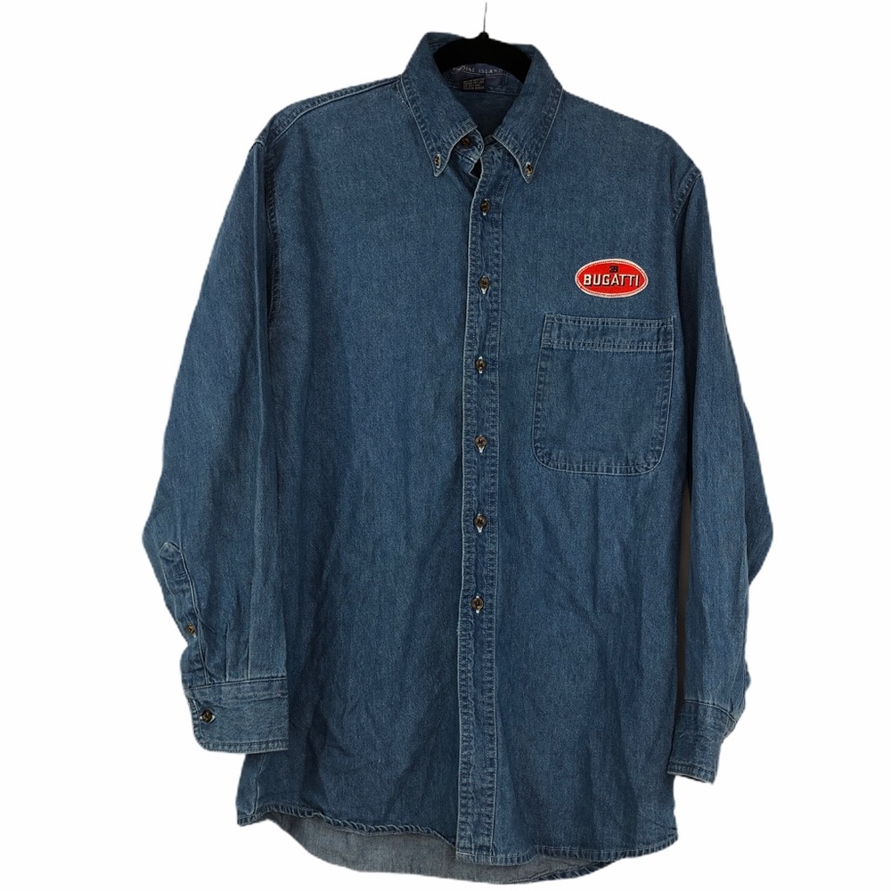 Chambray Shirt with embroidered Bugatti Auto Logo